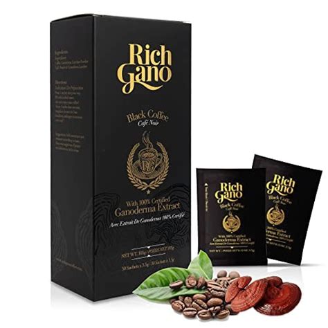 RICH GANO 30 Sachets Black Coffee With Ganoderma Extract All