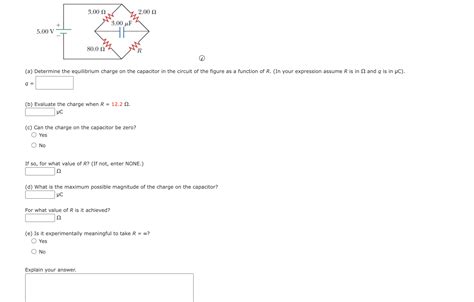 Solved I A Determine The Equilibrium Charge On The