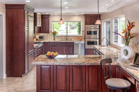 Cherry Cabinet Dark Counter Backsplash Ideas Photos Houzz