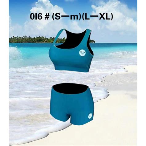 Korean Rashguard Two Piece Bikini Swimwear Bra Shorts Swimsuit Beach Wear Shopee Philippines