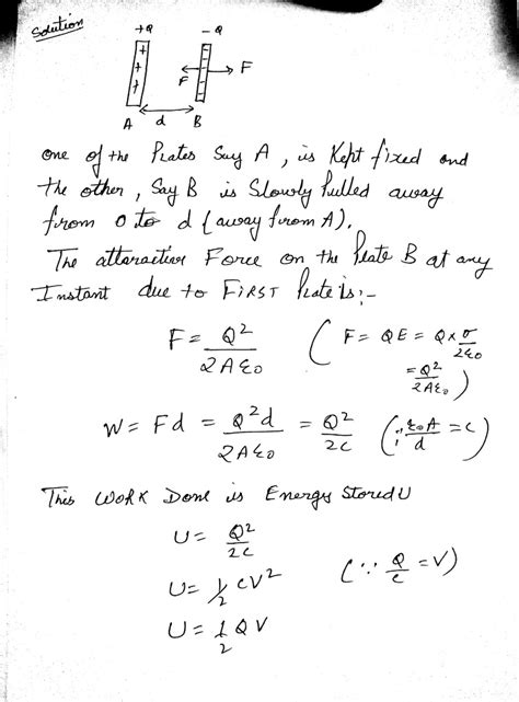 Solve This Q Derive An Expression For The Energy Stored In A