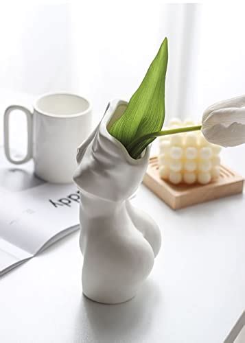 Mila Moya Nude Ceramic Flower Vase 7 5in X 4in White Modern Naked Lady Female Woman Body