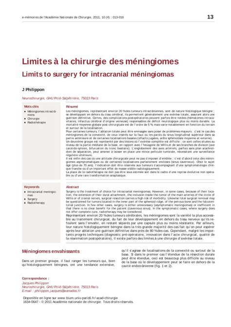 Pdf Limites La Chirurgie Des M Pdf Filee M Moires De L Acad Mie