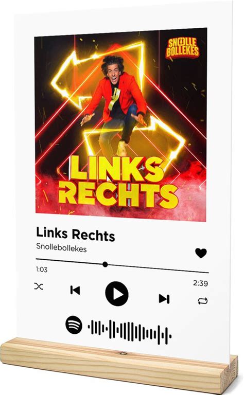 Songr Spotify Muziek Bordje Links Rechts Snollebollekes 20x30