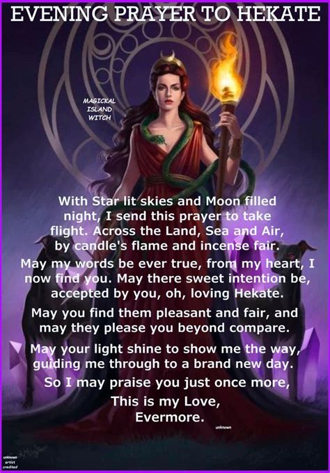 Evening Prayer To Hekate Hekate Witchcraft Spell Books Wiccan Spell