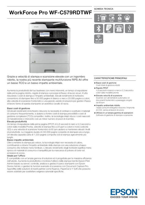 PDF SCHEDA TECNICA WorkForce Pro WF C579RDTWF WorkForce Pro WF