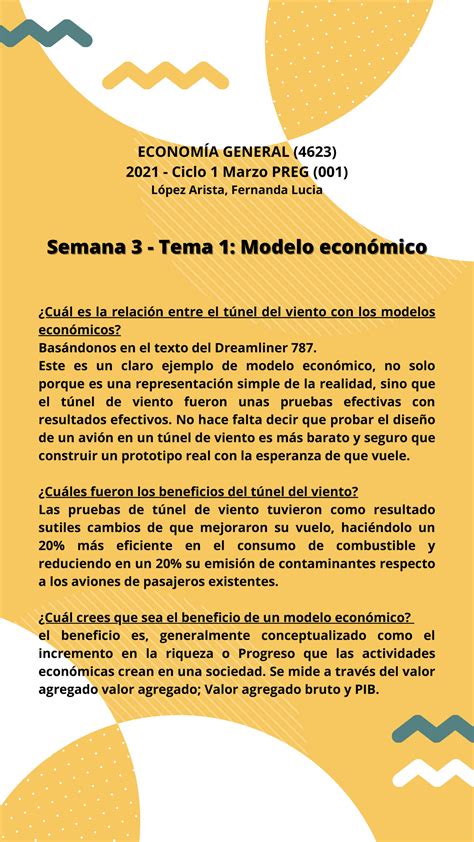 S03 Tarea Modelo económico Semana 3 Tema 1 Modelo económicoSemana