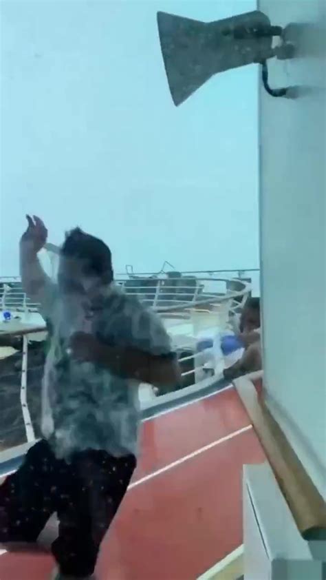 Royal Caribbean cruise ship passengers flee during violent storm
