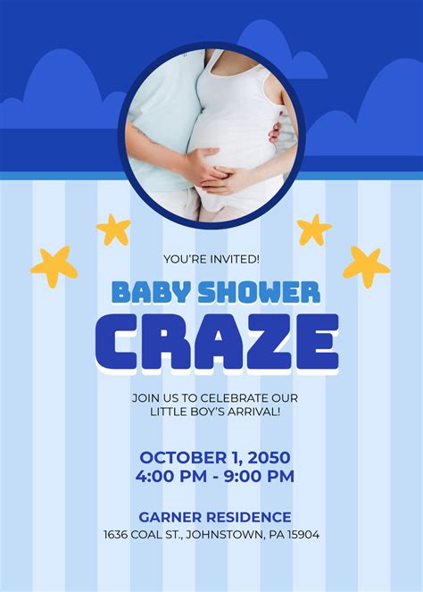 Free Boy Baby Shower Invitation Templates, Editable and Printable