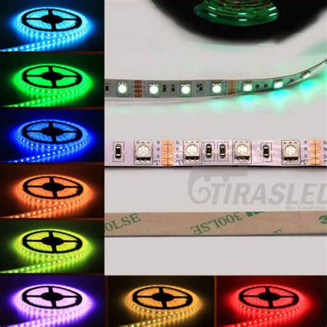 Tira Led V W Ip Rgb Cambio Color Longtitud Metros Tira Led