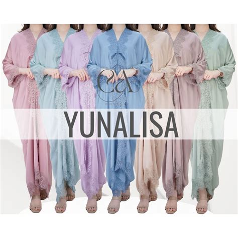 Yunalisa Lacey Kaftan Dress Jubah Baju Raya Bridesmaid Shopee