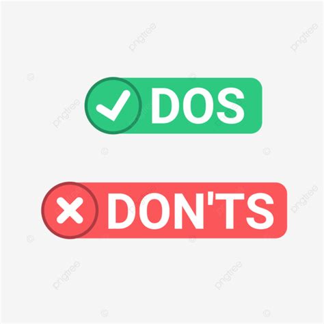 Dos And Don Ts Flat Vector Icon Set Dos And Don Ts Flat Vector Icon