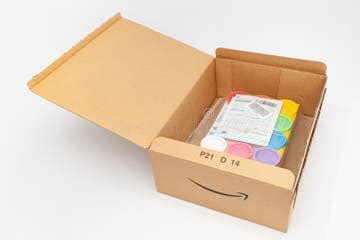 open amazon box stock   royalty  stock