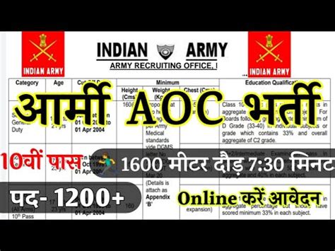 Join Indian Army Army Aoc Recruitment Notification Aoc New