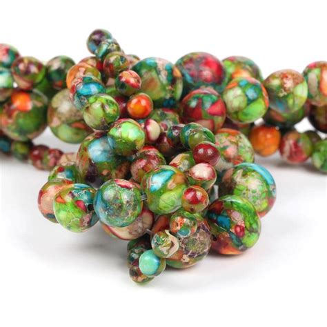 Strand Natural Colorful Sea Sediment Jaspers Turquoises Stone Round