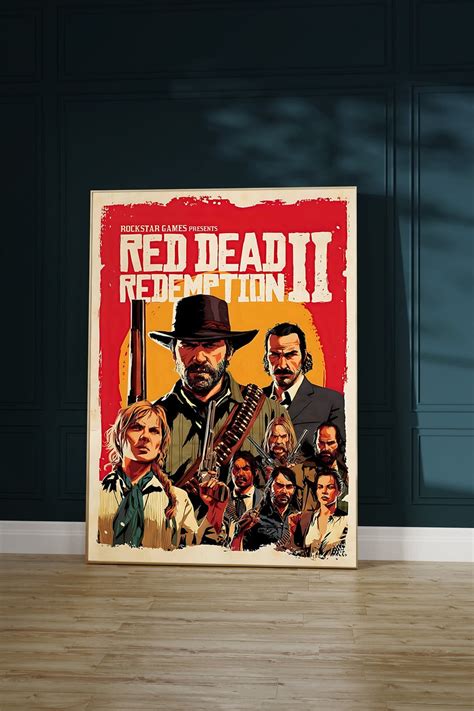 Red Dead Redemption 2 Poster Video Game Poster Wall Art Room Decor