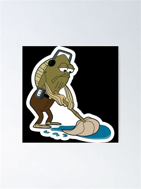 "Fred the Fish Mopping Meme" Poster for Sale by bowenfred38 | Redbubble