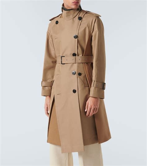 Trenchcoat Aus Gabardine In Braun Sacai Mytheresa