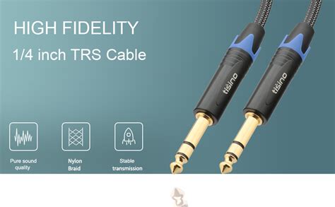 Tisino Inch Trs Cable Quarter Inch Trs To Trs Balanced Stereo