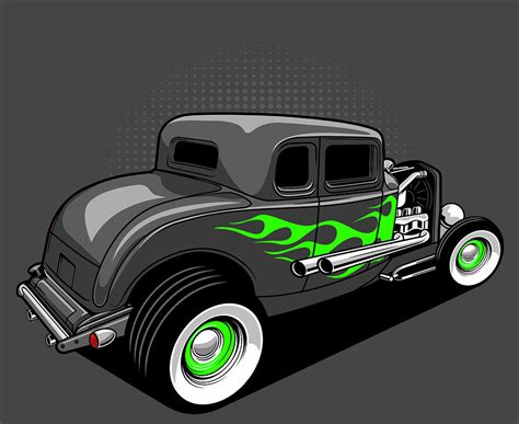 Vintage Hot Rod Rat Street Fink Steampunk Car Funny Men Gift Premium Painting By Tony Rubino