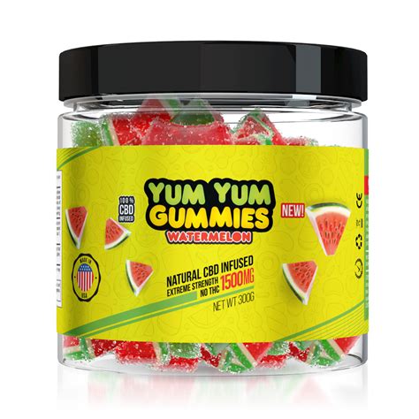 Yum Yum Gummies 1500mg Cbd Infused Watermelon Slices