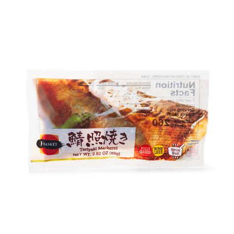J Basket Teriyaki Mackerel Saba Fully Cooked 1 Serving Frozen Weee