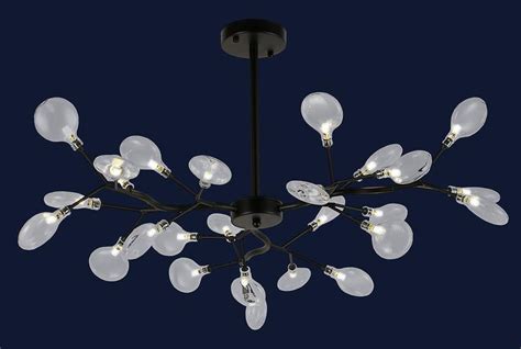 Люстра лепестки потолочная в стиле модерн 918lp447-27 bk+cl на 27 ламп ...