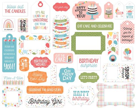 Echo Park Cardstock Ephemera 33pkg Frames And Tags Birthday Girl Michaels