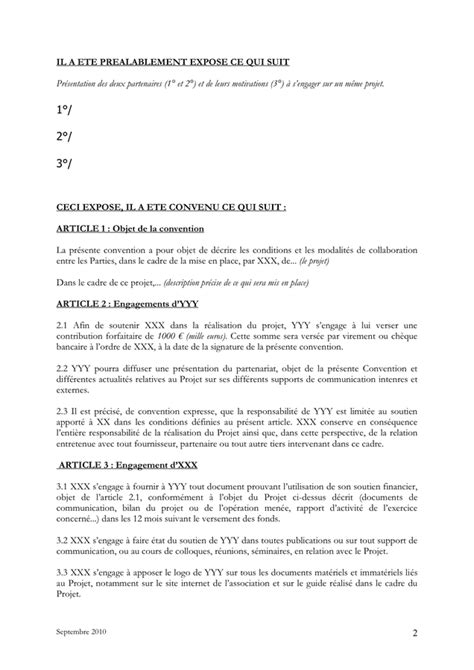 Model De Convention De Partenariat Doc Pdf Page Sur