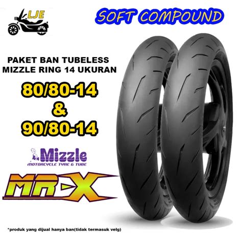 Ban Motor Matic 80 80 Ring 14 90 80 Ring 14 Mizzle MR X Tubeless