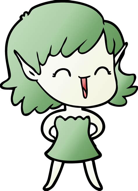 Elfa Dos Desenhos Animados 12061285 Vetor No Vecteezy
