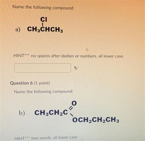 Solved Name the following compound: a) CH3CCCHCH3 HINT ∗∗∗ | Chegg.com
