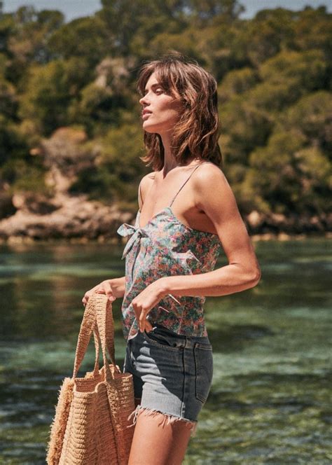 Top Suzie Vichy Écru Nude Coton Sézane