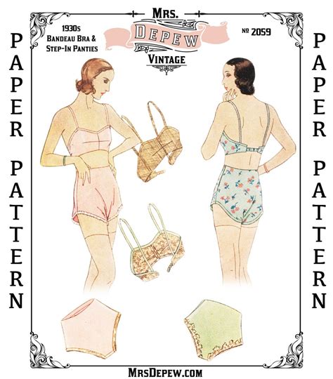 Vintage Sewing Pattern Lingerie Set Multi Size S Bra And Tap Panties Inch Bust