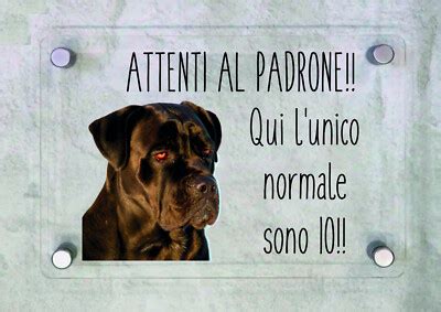 Targa Cartello In Plexiglas Attenti Al Cane Cane Corso Attenti Al