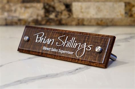 Desk Name Plate Rustic Custom Office Name Sign Personalized With Your