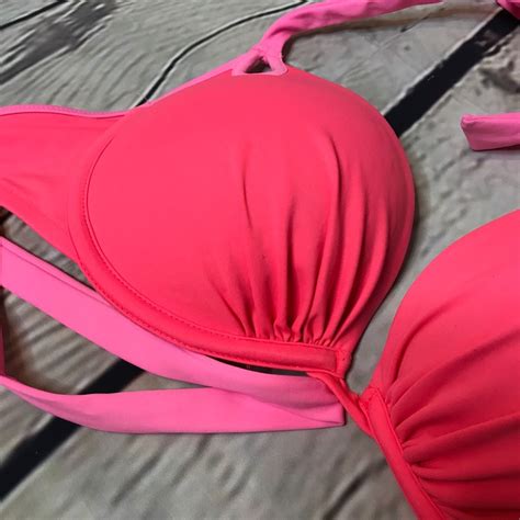 Victorias Secret Bikini Bra Top Hot Neon Pink D Gem
