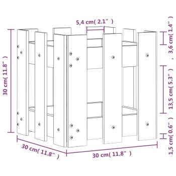 Pflanzkübel Lattenzaun Design 30x30x30 cm Massivholz Douglasie sinni ch