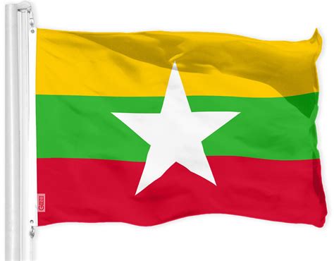 G128 Myanmar Burmese Flag 3x5 Ft Printed 150d Polyester - Etsy