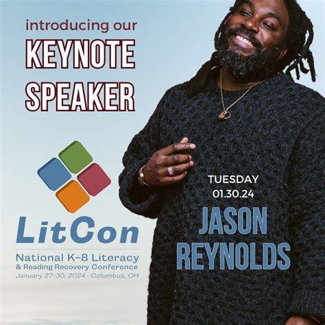 Speaker Announcement Litcon Jason Reynolds Literacy Conference