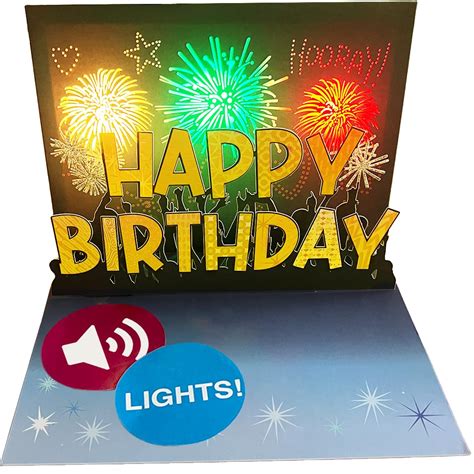 Buy 3D Pop Up Birthday Cards For Women Fireworks Musical Birthday