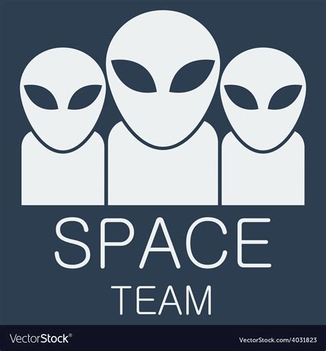 alien team  blue background royalty  vector image