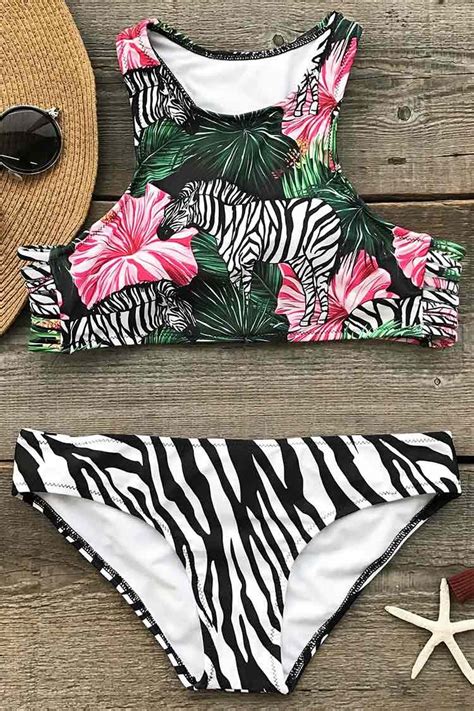 Free Roaming Zebra Bikini Set