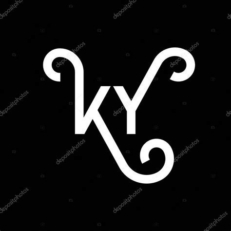 Diseño Del Logotipo De La Letra Ky Sobre Fondo Negro Ky Iniciales Creativas Letra Logo Concepto