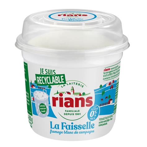 Faisselle nature 0 MG RIANS le pot de 500 g à Prix Carrefour