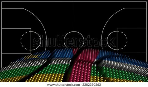 Central African Republic Basketball Court Background Stock Illustration