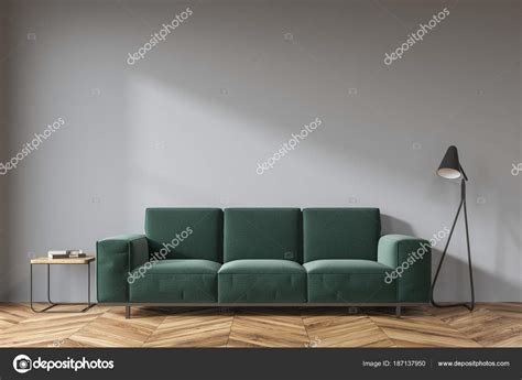 Gray Living Room Dark Green Sofa Stock Photo By Denisismagilov 187137950