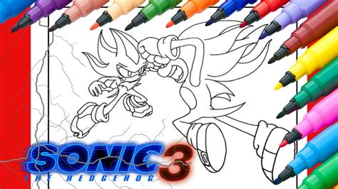 Super Sonic Vs Shadow Sonic 3 Sonic Coloring Pages Youtube