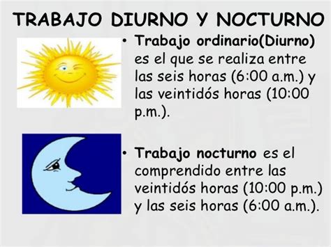 Diurno É Que Horário - DERECHO LABORAL : TRABAJO DIURNO Y NOCTURNO
