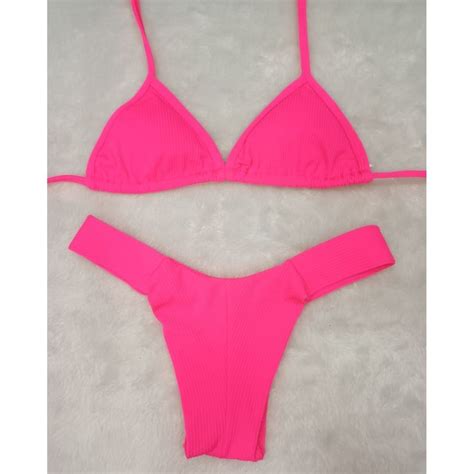 Biquini Canelado Fio Duplo Bojo Removivel La Mar Pink Lingerie